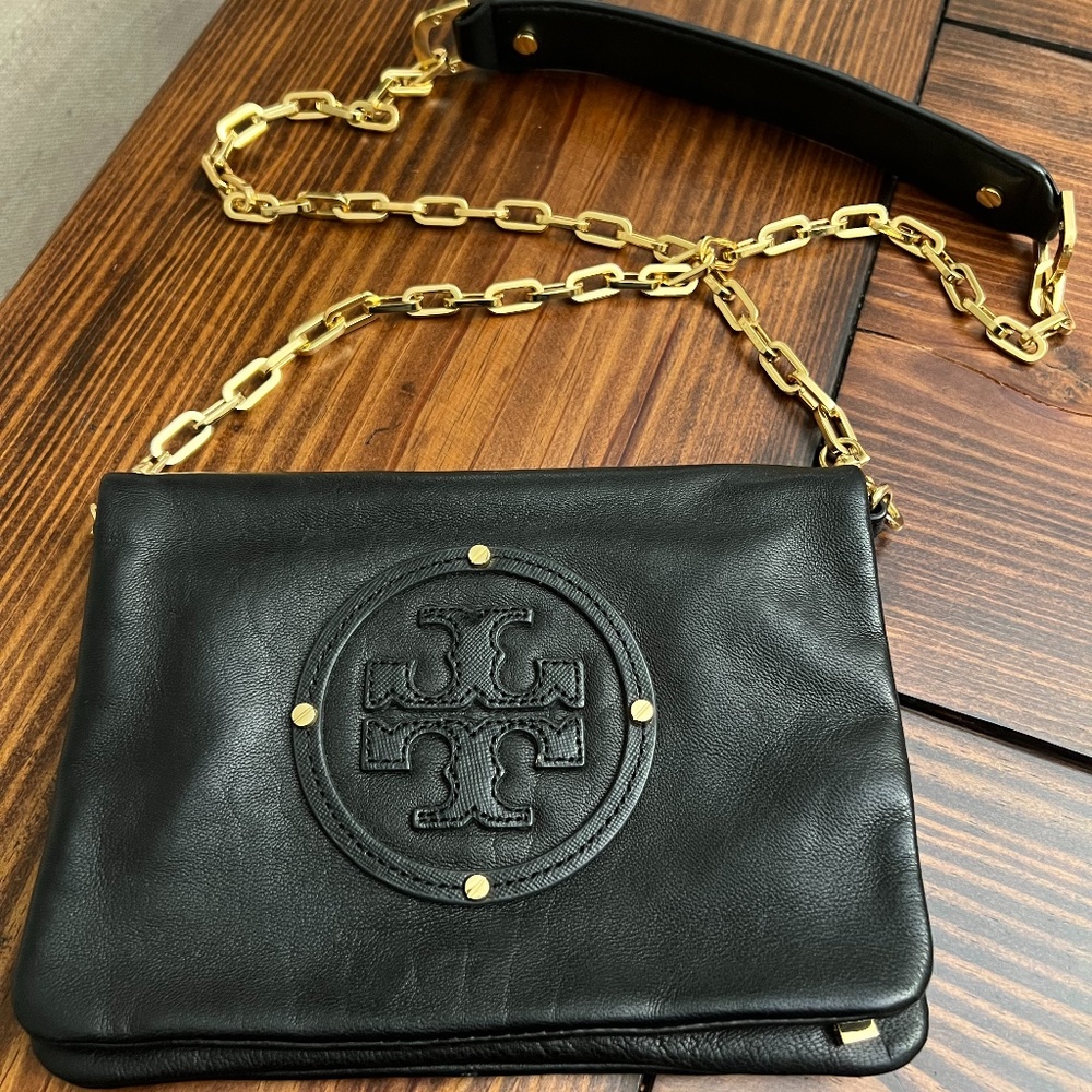 Tory Burch Bombe Reva Clutch/Crossbody in Black